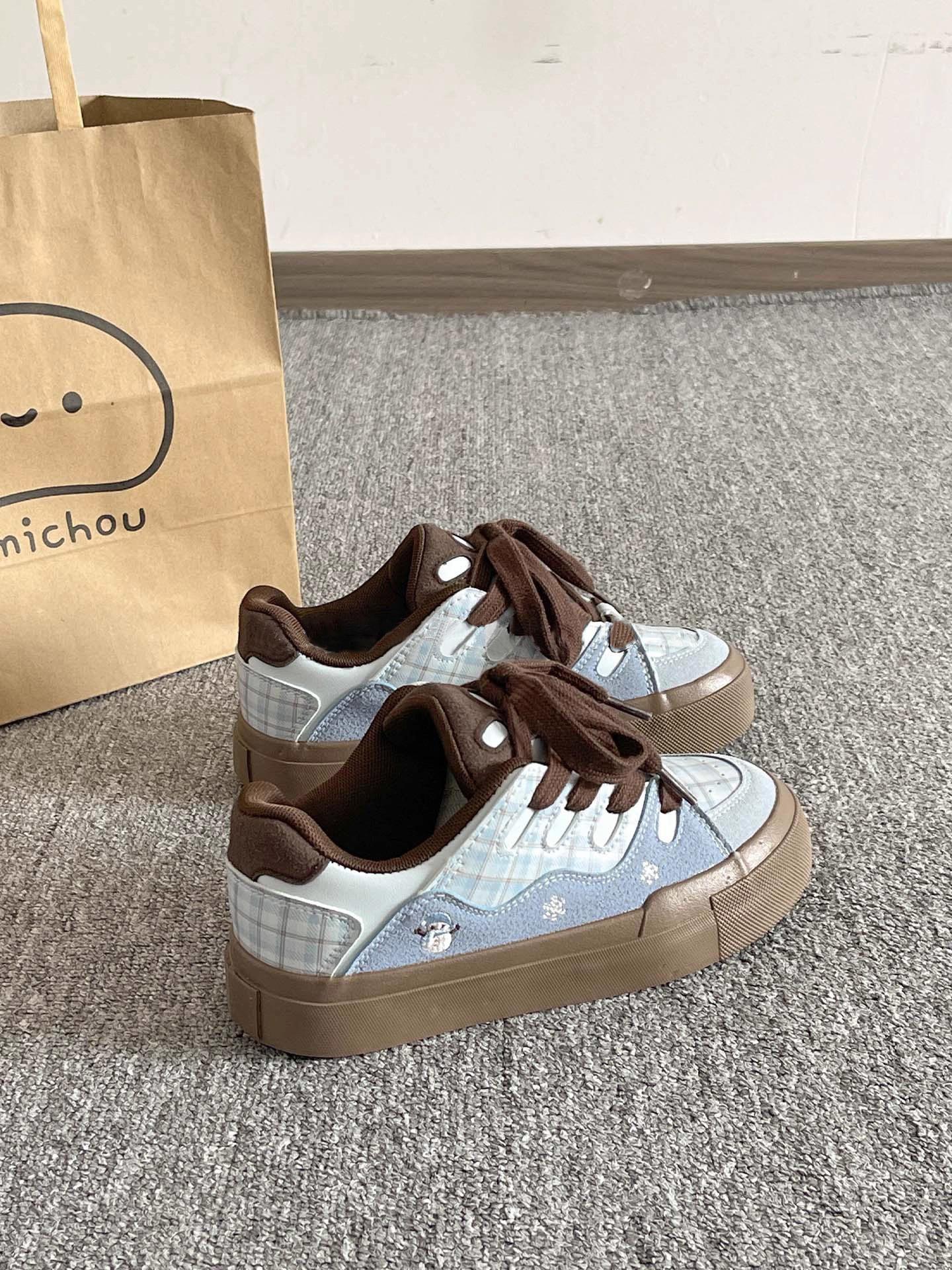 

Vintage Women s Platform Casual Shoes Spring Autumn Height Increase Non Slip Board Shoes Fashion Lace Up Comfortable Flats 40 синій