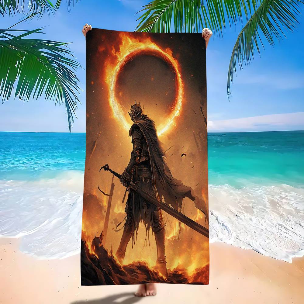 1pc D-Dark S-Souls 3 Big Microfiber Beach Towels Quick Dry Towel Sand Beach Towels Pool Towel for Travel Swim Pool Yoga