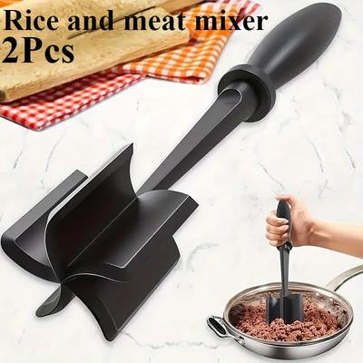 Meat Chopper Hamburger Chopper Potato Masher-Professional Multifunctional Heat Resistant Nylon Ground Beef Smasher Kitchen Tools