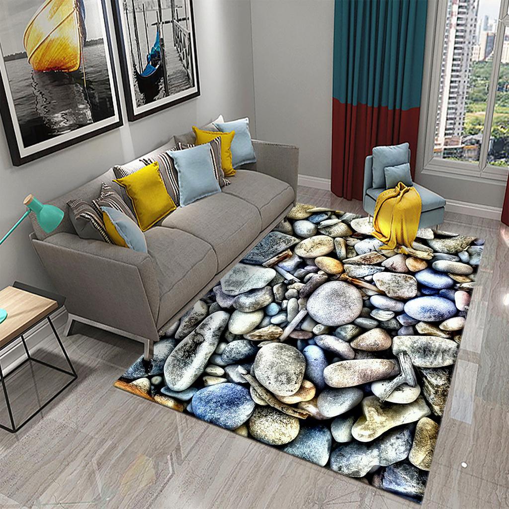 3D Simple Stone Carpets for Kitchen Bathroom Living Room Bedroom Teenager Room Decoration Carpet Entrance Anti-slip Area Mats