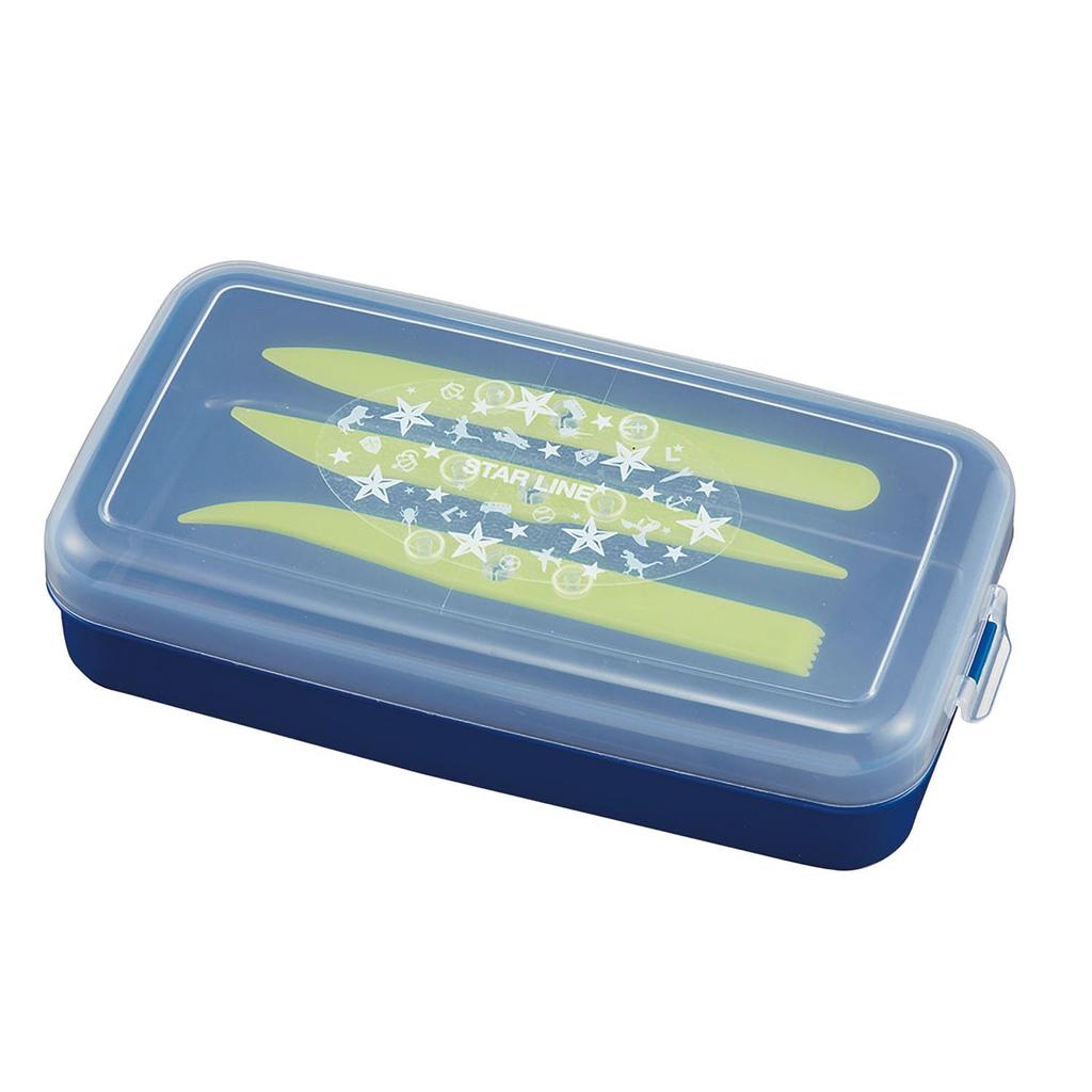 Kutsuwa Starline Clay Case with ST139NB Spatula, Navy,
