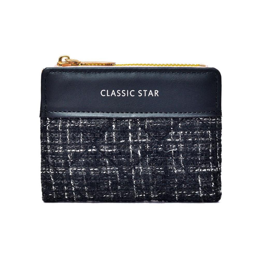 

Luxury Mini Short Wallet Solid Color PU Leather Coin Purse Large Capacity Card Holders Girl чорний