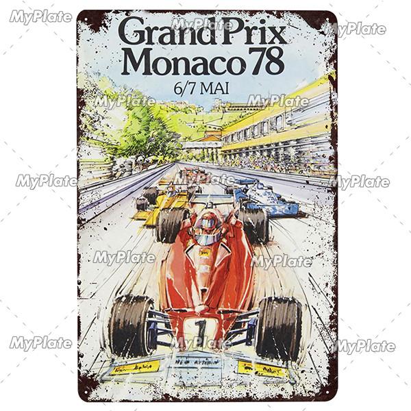 24 Heures Du Mans Metal Sign Vintage Plaque Tin Sign Wall Decor For Bar Pub Metal Crafts Retro Racing Car Poster Custom