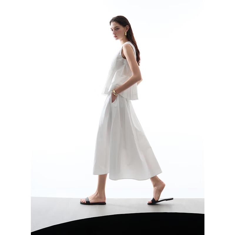Sancai 2025 Spring Pleated Babydoll Blouse & Skirt Set