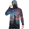 Men's Casual Independence Day Print Hooded Long Sleeve Sun Protection Shirt Lightweight Breathable Outdoor Pullover