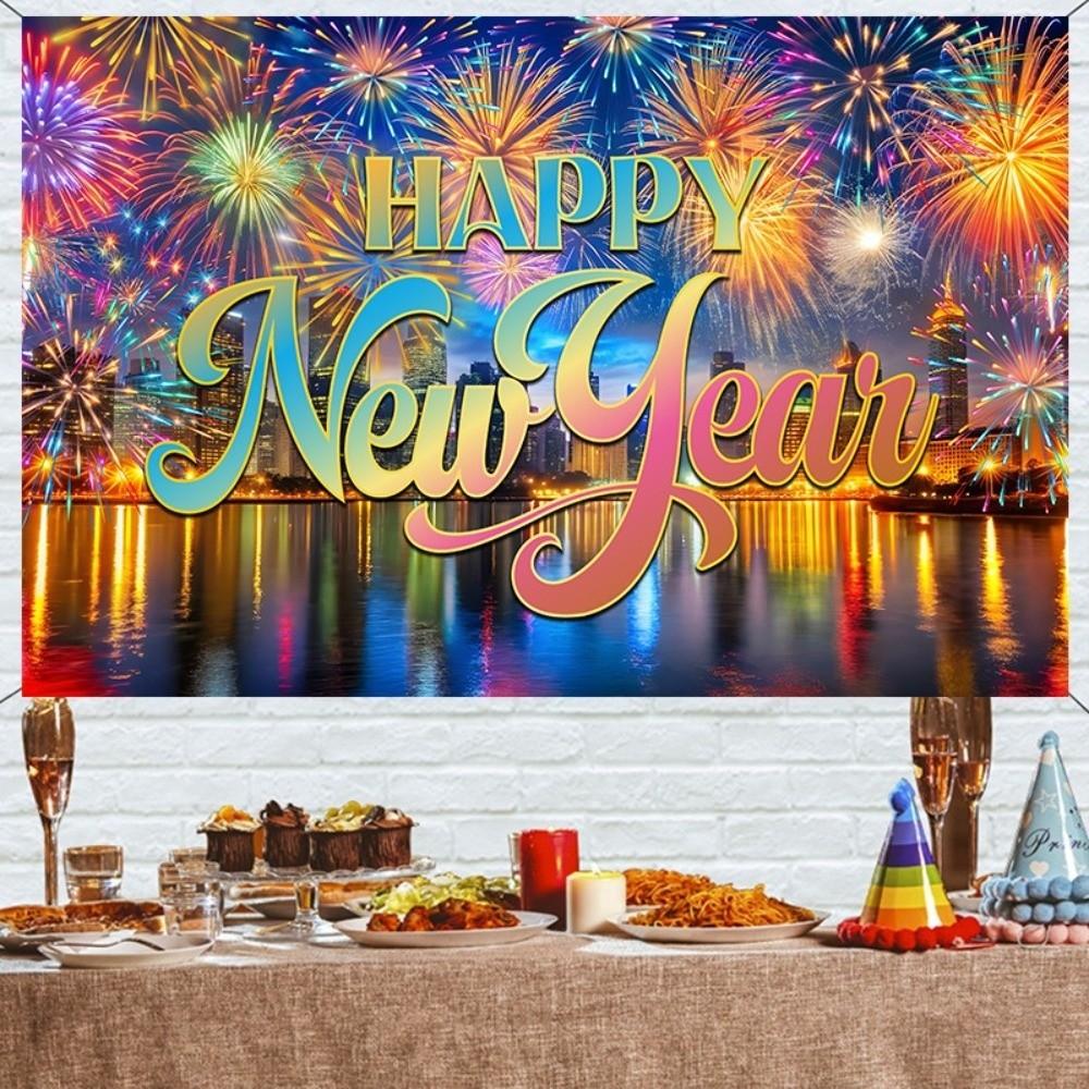 Black Gold 2026 New Year Backdrops Colorful Balloon Photo Background Party Background  Photo Studio