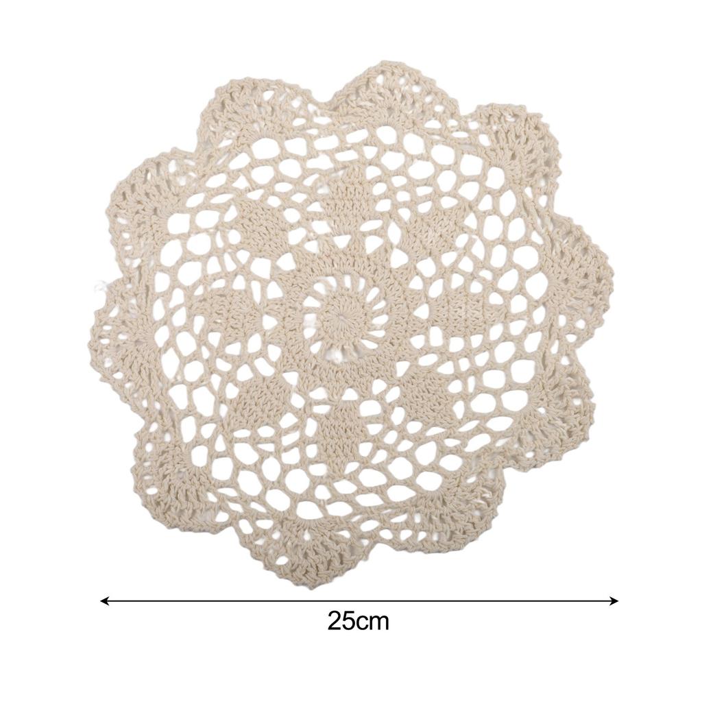 25cm Diameter Crochet Mats Lace Table Cloth Vintage Doily 30cm Diameter
