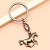 Creative Horse Metal Keychain Vintage Horse Pendant Keyring Bag Key Hanging Decoration New Year Mascot Souvenir Gift