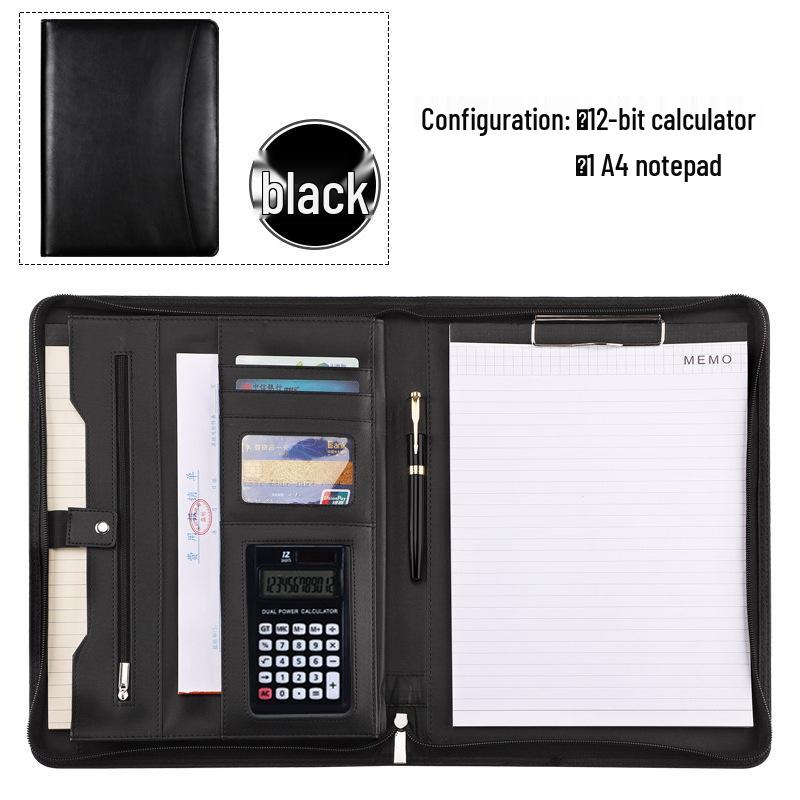 

Многофункциональная кожаная папка для документов формата А4 на молнии - Офисные принадлежности для бизнеса