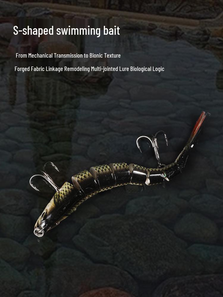 Best-Selling Realistic Multi-Jointed Fish Bait, 26g, 12cm, Eight-Section Sinking Lure for Sea Fishing