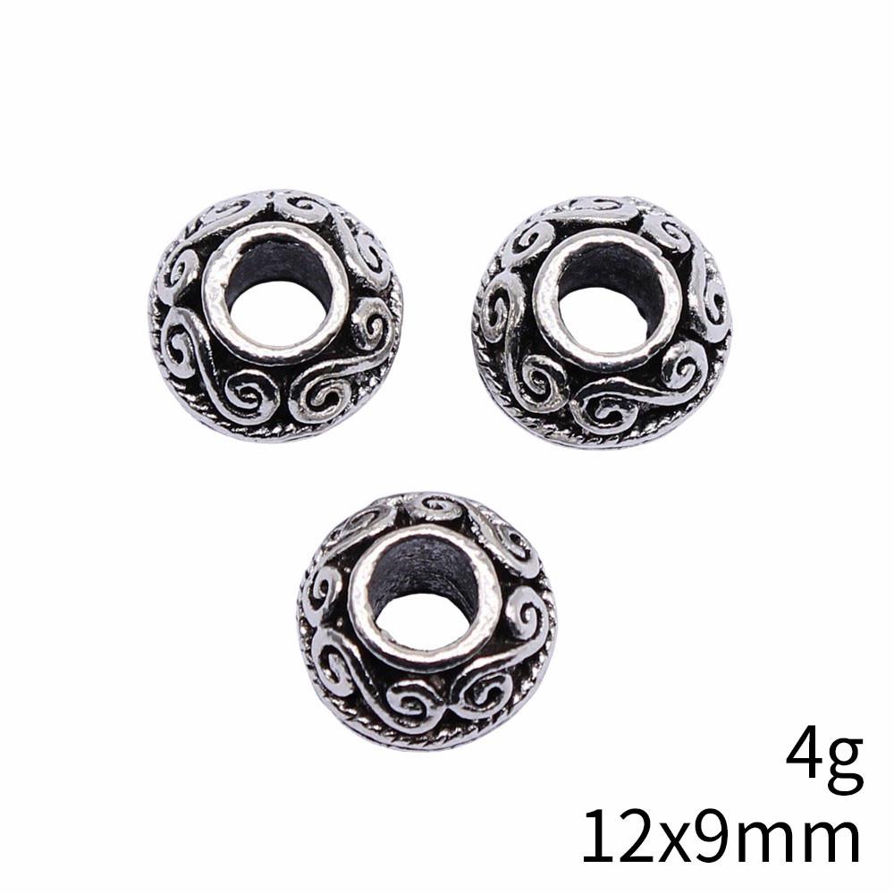 Bead Pendant Accesories Macroporous Big Hole Beads Loose Spacer Accessories Parts Metal Beads Accessories For Women