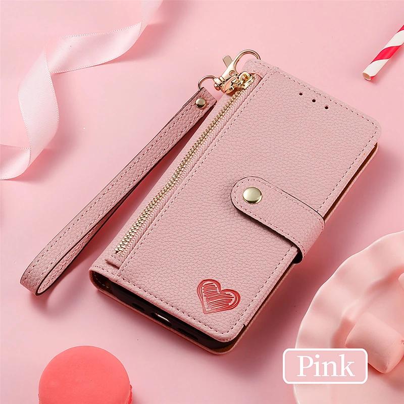 Luxe Ritssluiting Leer Portemonnee Hoesje Voor OPPO Realme 11 10 Pro Plus 9 9i 8 8i Narzo 30 50 Find X8 Portemonneetje Kaarten Sleuf Houder Cover