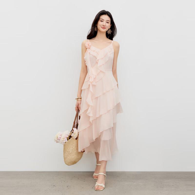 Women's Elegant V-Neck Ruffle A-Line Dress