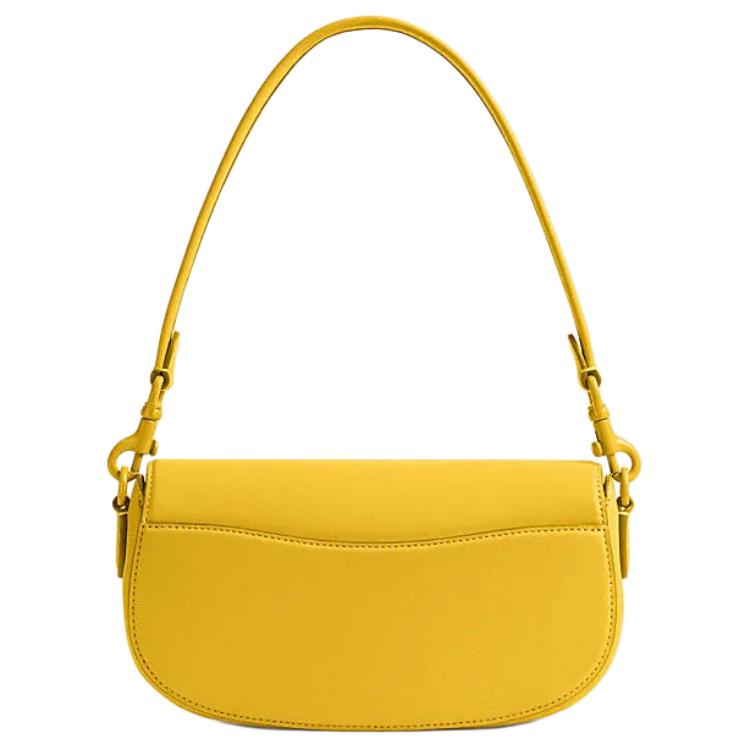 Coach Emmy 23 Chiusura a Logo Borsa a Sella in Pelle Borse da Donna Giallo Canarino CR666-LHCY3