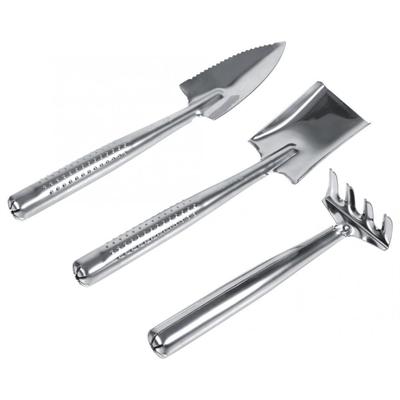 Gartenkelle Set 3PCS Mini Edelstahl Kelle Unkrautgabel und Umpflanzkelle Handwerkzeug Set