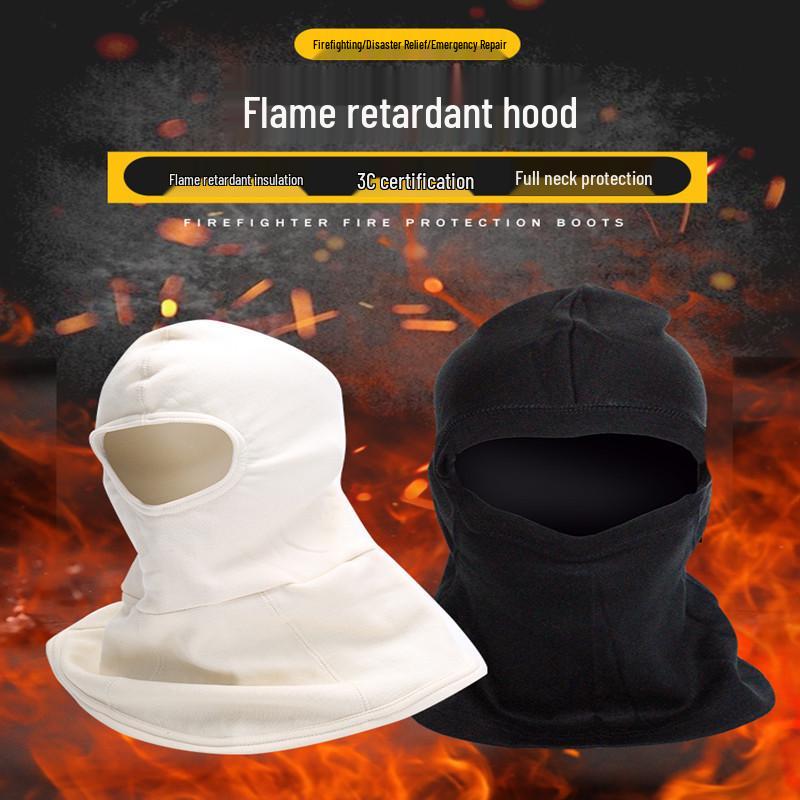 Firefighter Flame Retardant Hood – Heat Resistant 3C Certified Full-Face Fireproof Mask Black