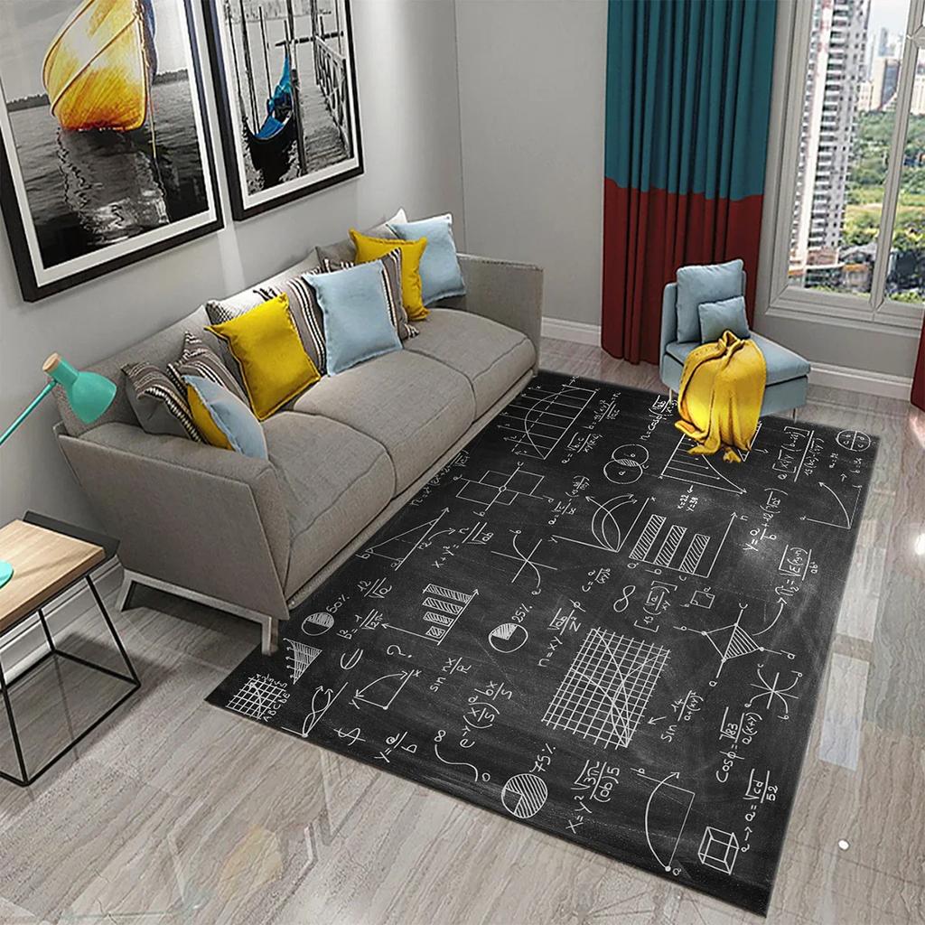 3D Mathematical Formula Carpet Non Slip Educational Rug for Kids Bedroom Bathroom Door Creative Math Mat