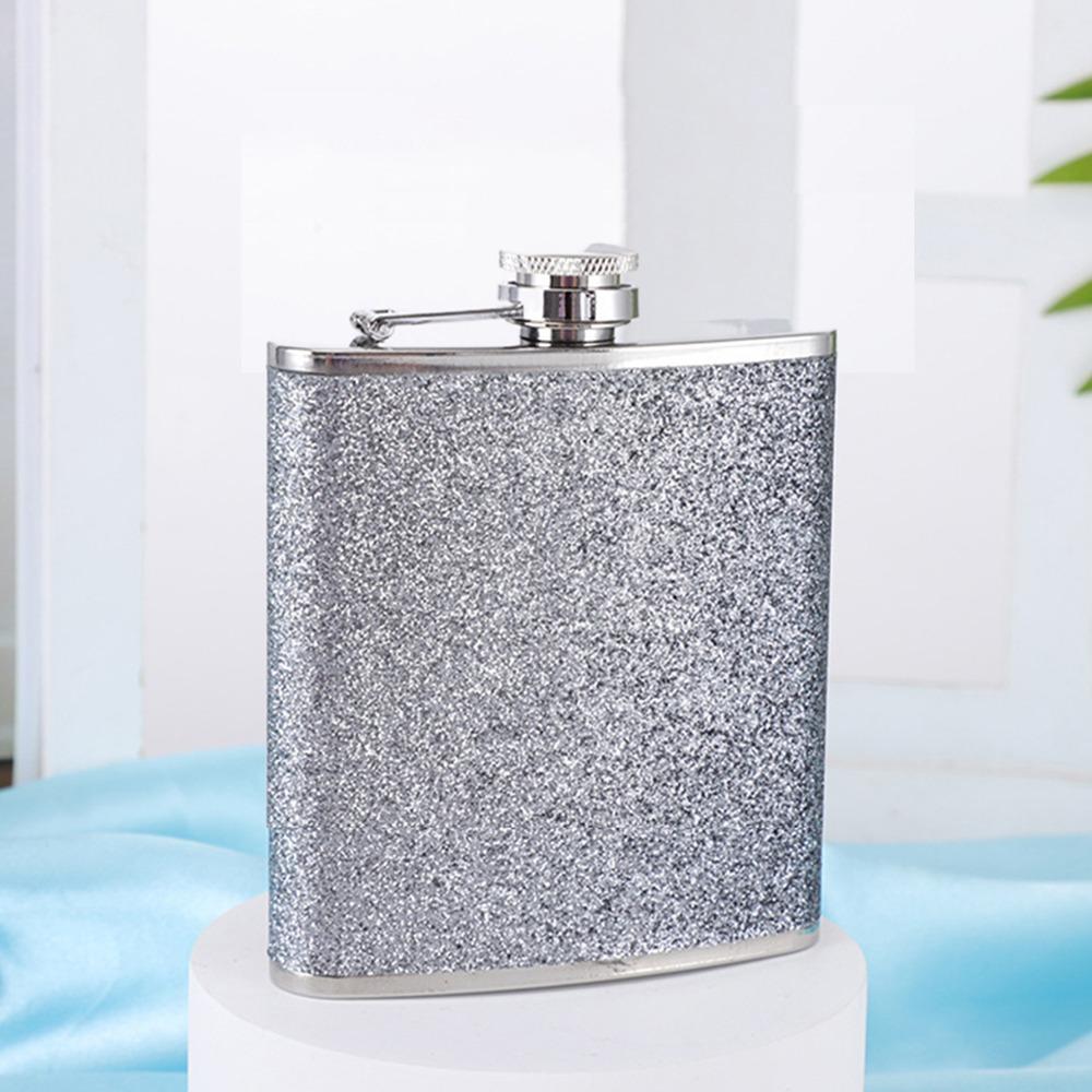 New 6oz Hip Flask Stainless Steel Leakproof Drinking Water Bottle Leather Covered Mini Liquor Flask Outdoor