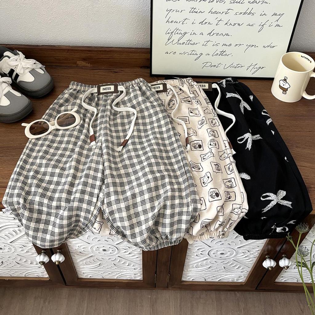 Kids' Korean-Style Loose Fit Summer Pants - Mosquito-Proof, Solid Color, Unisex Joggers