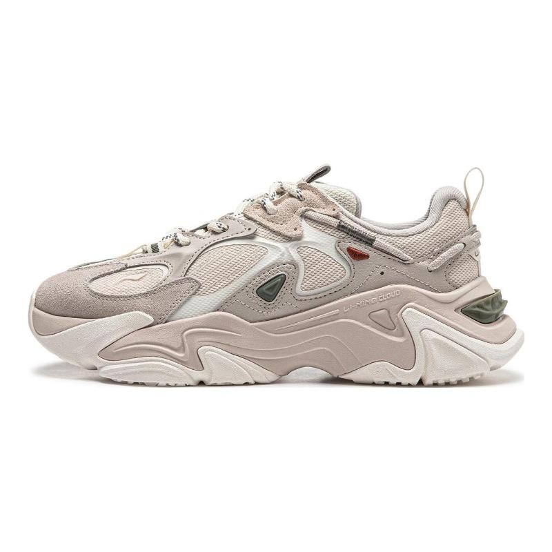 Li-Ning Qianxingce 2 Counterflow Womens Low Top Casual Shoes Mica Gray Comfort Anti Slip Wear Resistant AGLT168-3 39