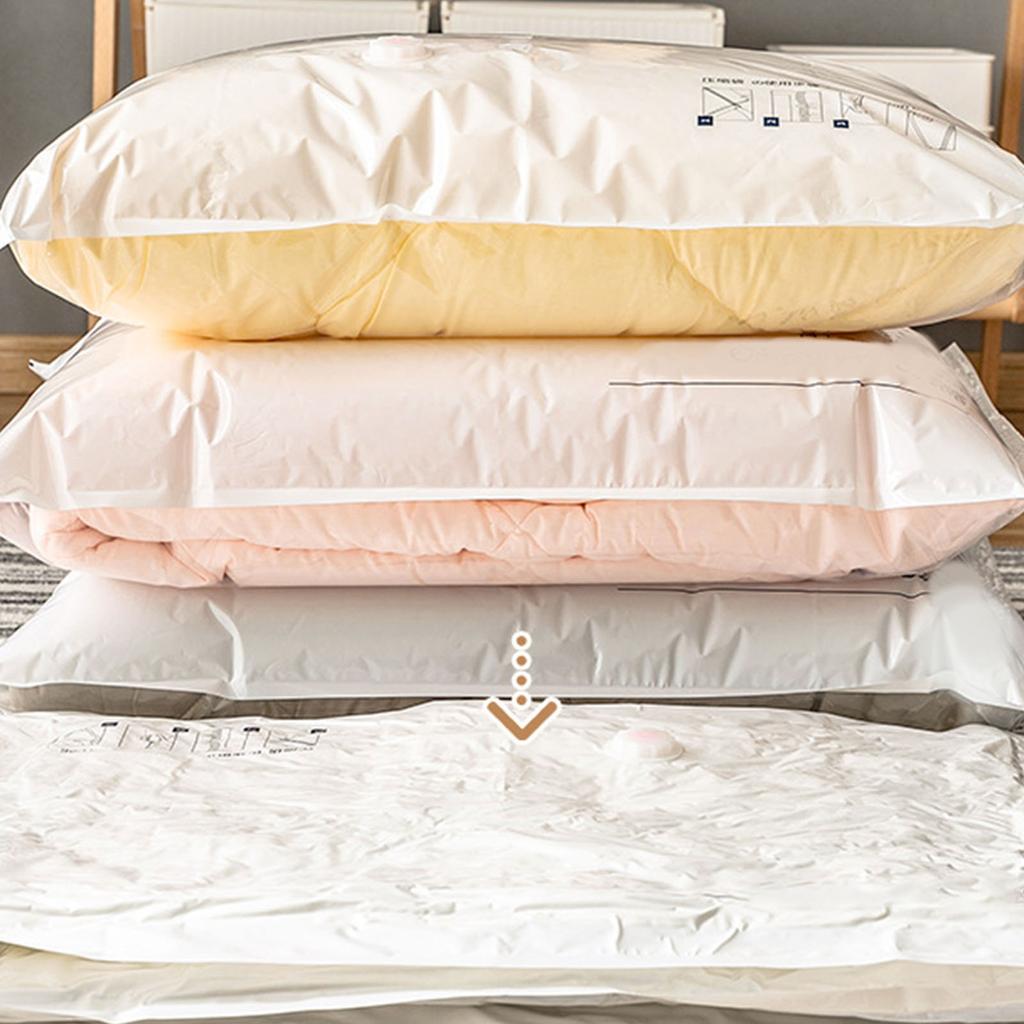 Vacuum Compression Bag Space Saving Bag White Pattern Easy Use Travel Packing Bag for Clothes Bedding Pillow