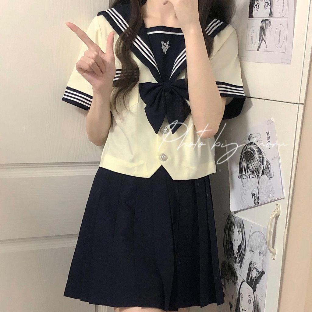Linchuan Academy Stil JK Uniform Matrosenanzug - Authentisches Herbst/Winter Set mit Langen/Kurzen Ärmeln für Schülerinnen