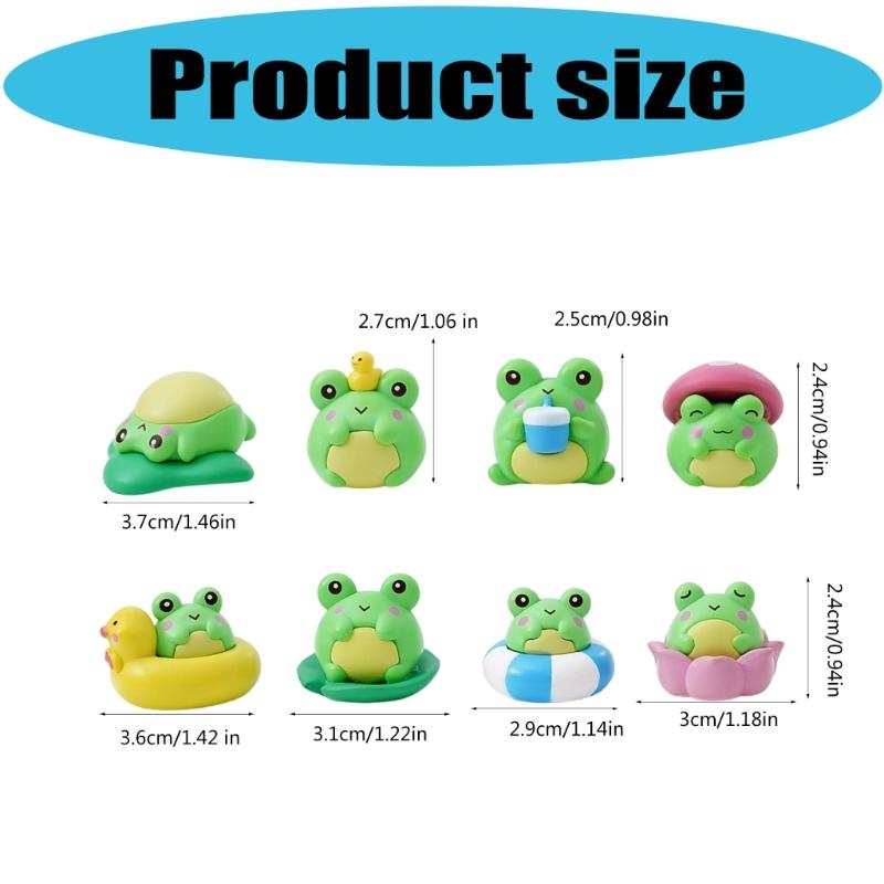 8 Piece Creative Miniature Plastic Frogs Animal Sculpture For Home Office Tabletop Decors Garden Landscape Ornaments