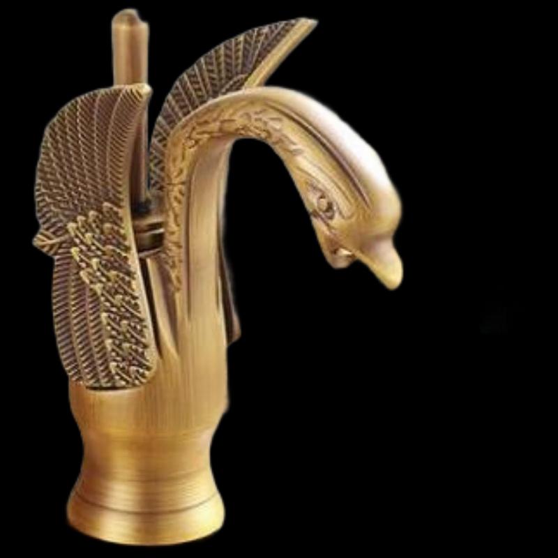 Antique Swan Gold Under-Counter Basin Faucet