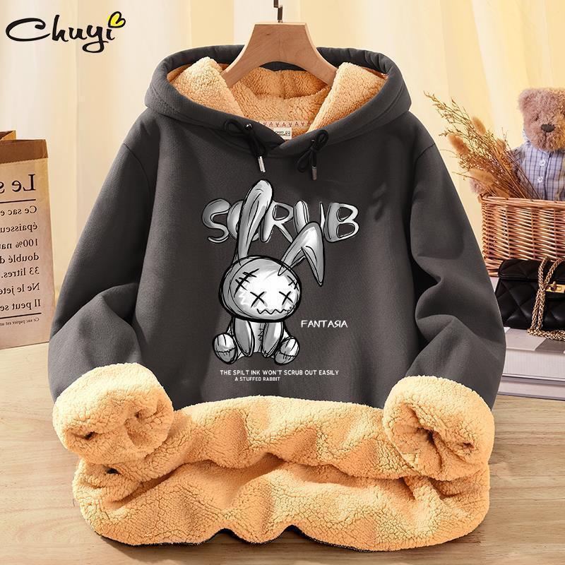 

Мужской свитер в гонконгском стиле, толстый зимний худи с капюшоном, парный, трендовый бренд, куртка из овечьей шерсти, свободного кроя, большого размера XL