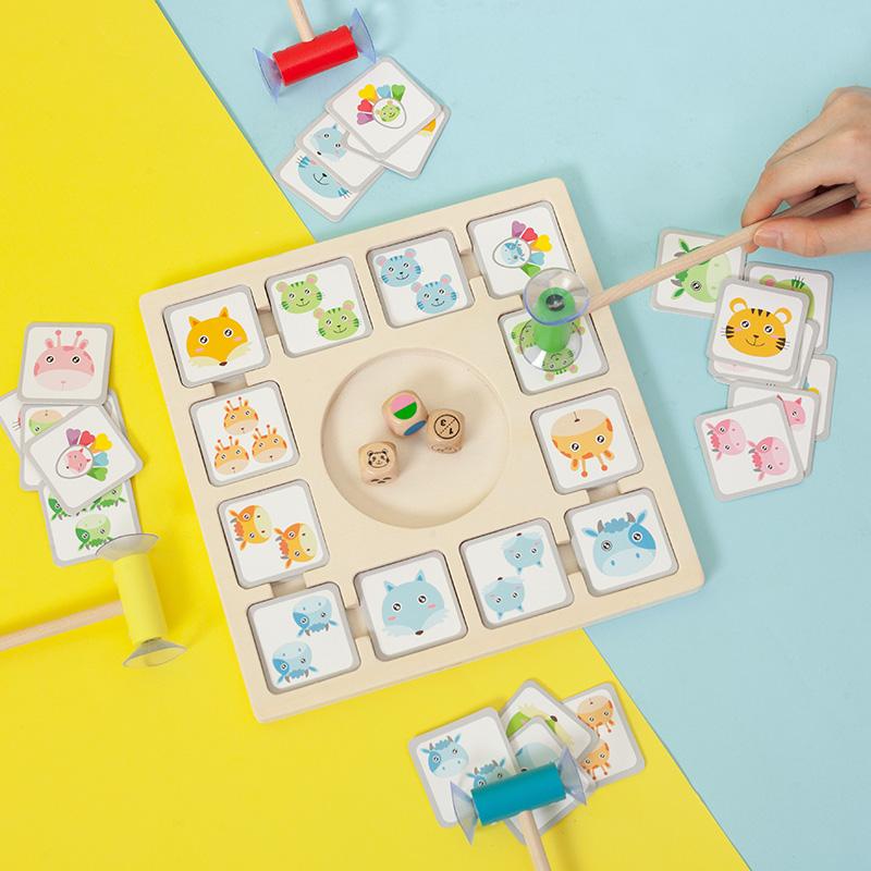 Early Learning Animal Matching Magnetic Game - Children's Wooden Educational Toys For Digital Skills Development Interaction