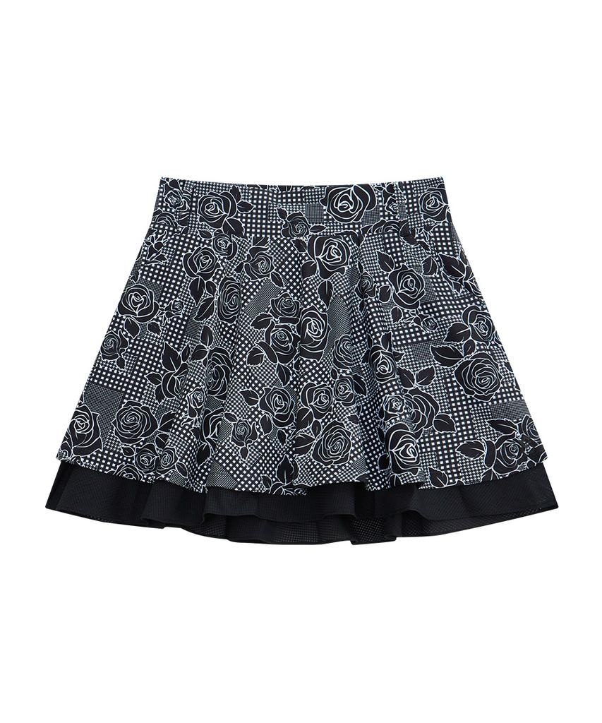 CHUCUCHU Rosé Double Flare Skirt (Black) Cbfss-Sk005W
