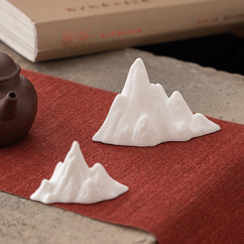 White Porcelain Miniature Mountain Decor