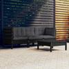 Day and Night - Day and Night Garden Furniture 4 Pieces with Anthracite Gray Pine Wood Cushions