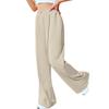 High Waist Wide Leg Trousers for Women Loose Fit Straight Leg Pants with Pleated Front and Elastic Waistband