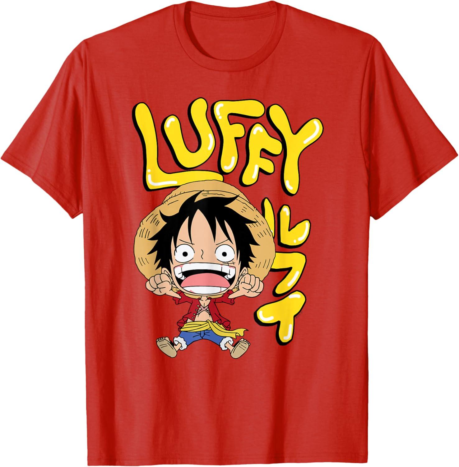 One Piece Luffy Kids Cotton TShirt Adult Boys Girls Family Matching Casual Tee Cute Chibi Luffy Anime Print Summer Tops 100