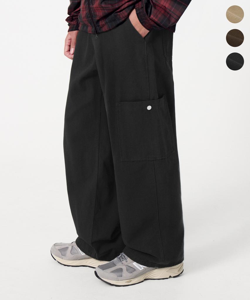 TRILLION Multi Cargo Semi-Wide Cotton Pants_3Color