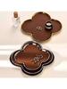 AhunderJiaz Light Luxury Ceramic Leather Storage Tray Desktop Jewelry Clover Display Tray Living Room Home Decoration
