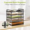 5 Tray Mesh Desk Organiser Tray Foldable File Organizer Shelf A4 File Holder  Office Supplies