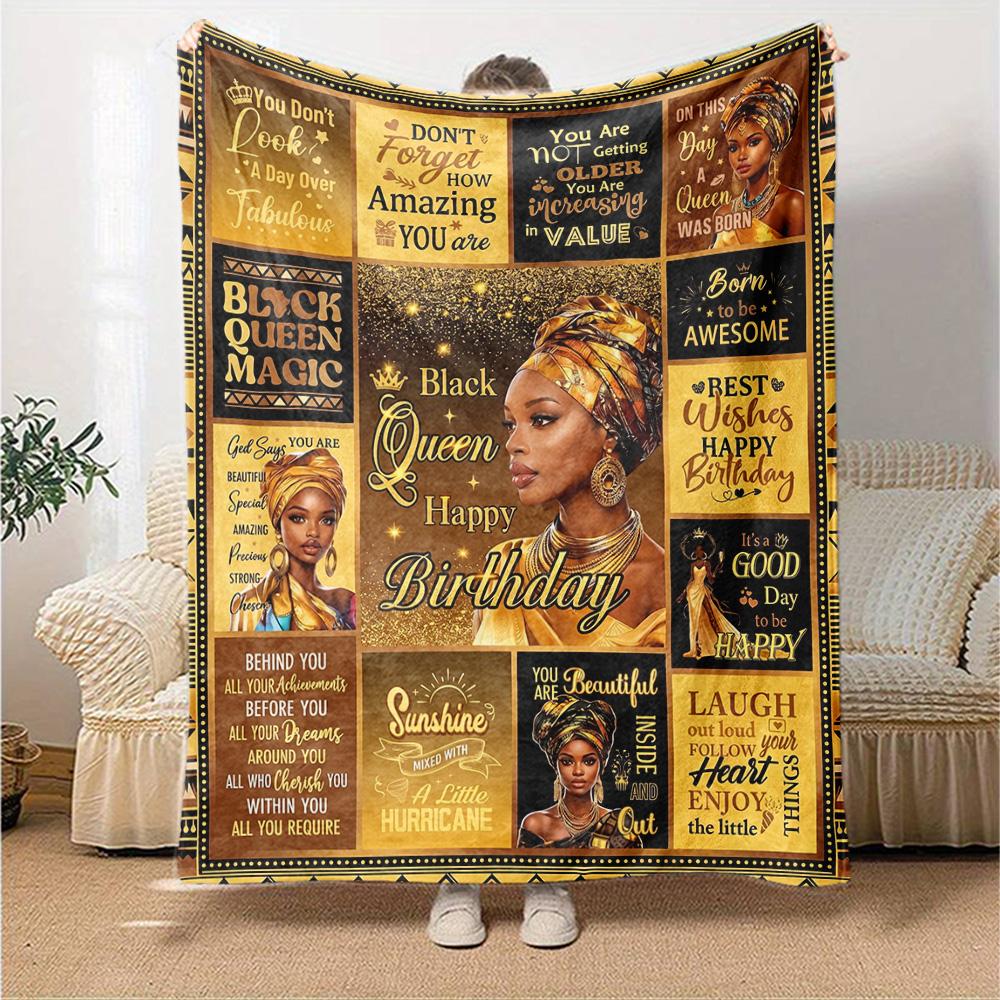 Birthday Quotes Collage Multi-purpose Blanket Durable Comfort Throw Bed Picnics All-Season Use Best Holiday Gift for Friends, Family Y30