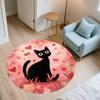 Pink Bombay Cat pattern round rug,Carpet Rug for Living Room Bedroom  Playroom ,Non-slip Floor Mat,Holiday Gifts and Birthday Gifts.