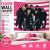 Tenture Style Kpop Drapeau Américain Rose Impression Plate Fans de Musique Marchandise de Concert Accrochage Mural pour Chambre Dortoir Décor Esthétique