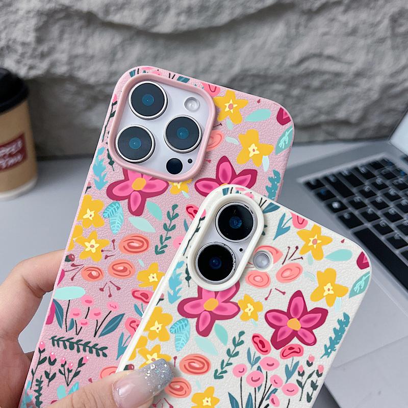 Pink Floral Pattern For iPhone 17 Pro Max Air 16 15 14 13 TPU Soft Case Cover