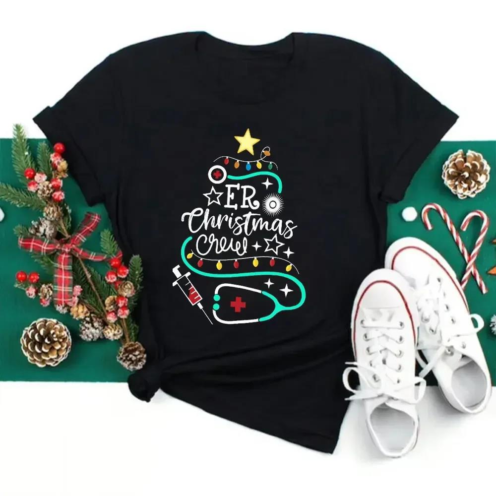 Santa Claus Crew Neck Plus Size T-Shirt Women S