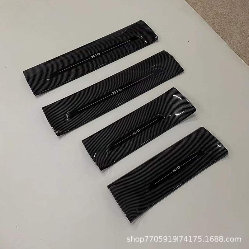 NIO ES6/EC6 Carbon Fiber Door Sill Strips: Interior/Exterior Anti-Step Welcome Pedal Protector