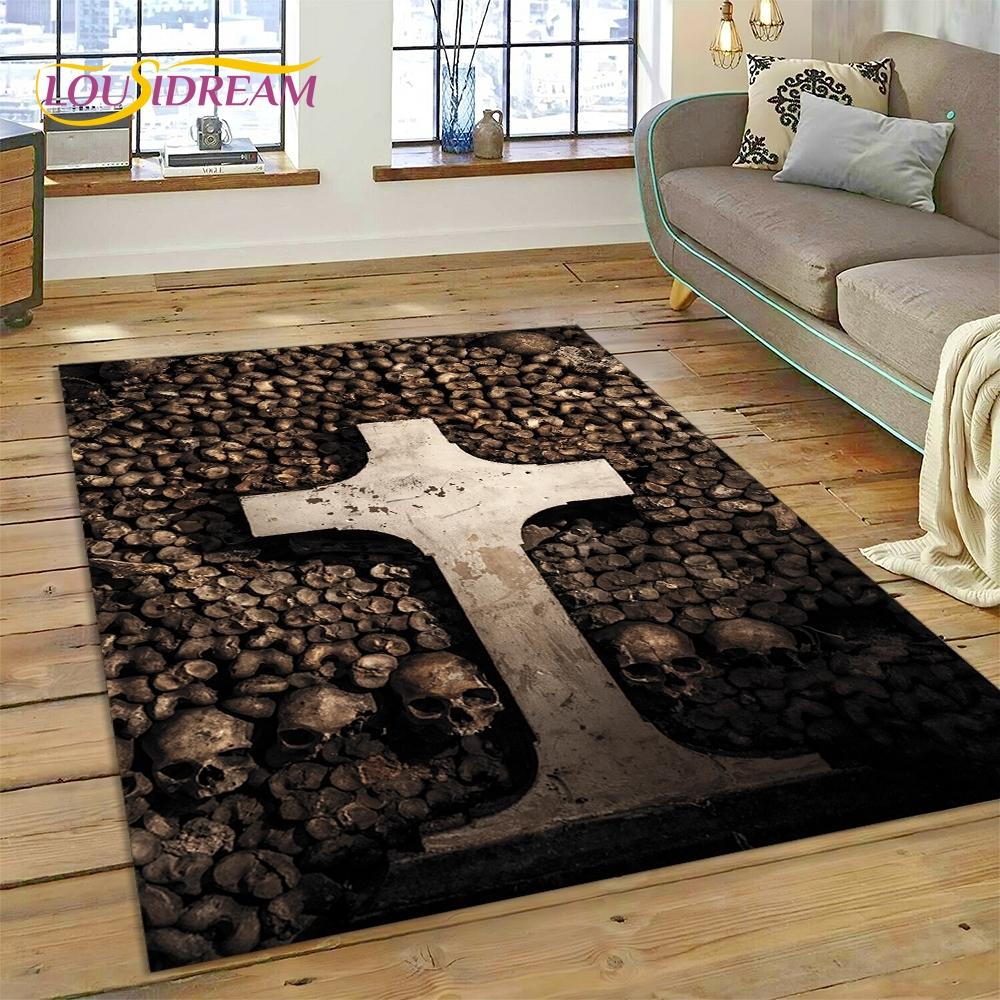 New 3D Pray Holy Bible Cross Jesus Carpet for Living Room Bedroom Home Decor,Floor Mat Non-slip Decoration for Sofa Doormat Gift