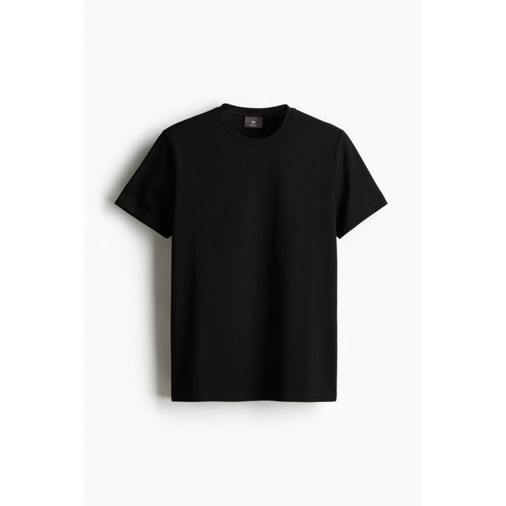 H M sliM FiT piMa CoTTon T sHirT Black