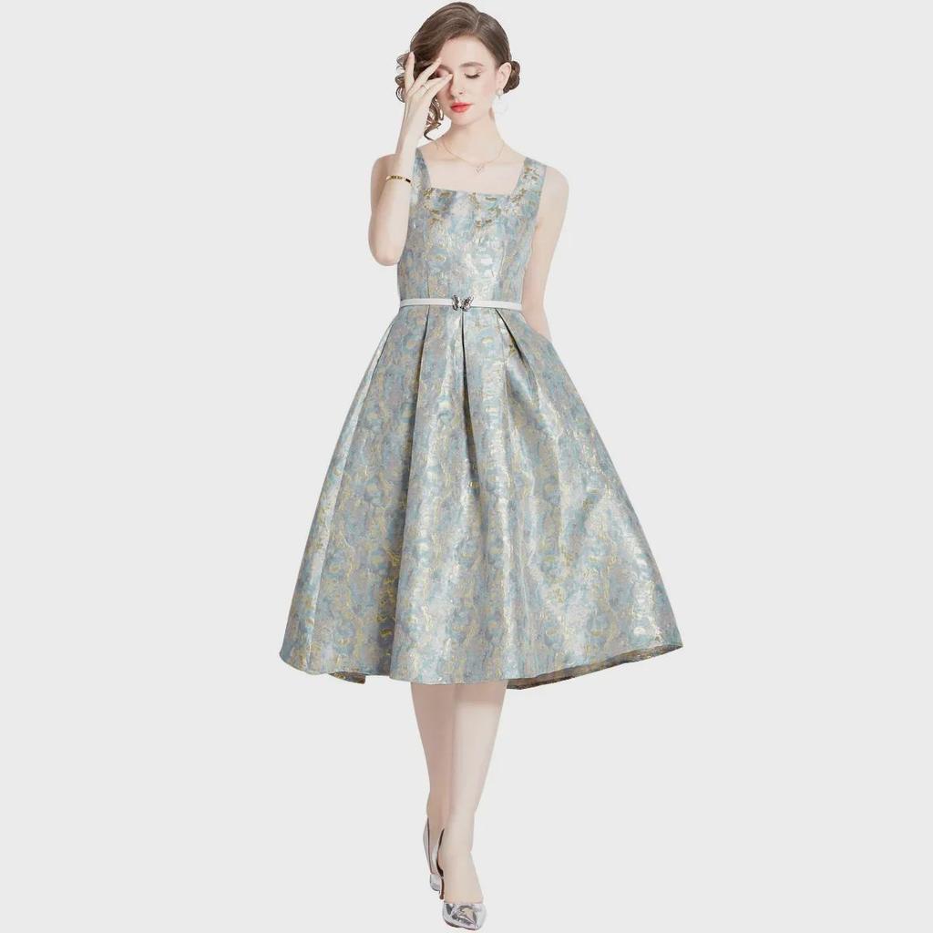 2024 Early Spring French Jacquard Dress: Retro Texture & Color