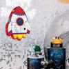 Pull String Rocket Ship Pinata Rocket Pinatas with Blindfold Bat Stick Confetti for Kids Space Themed Birthday Party Supplies