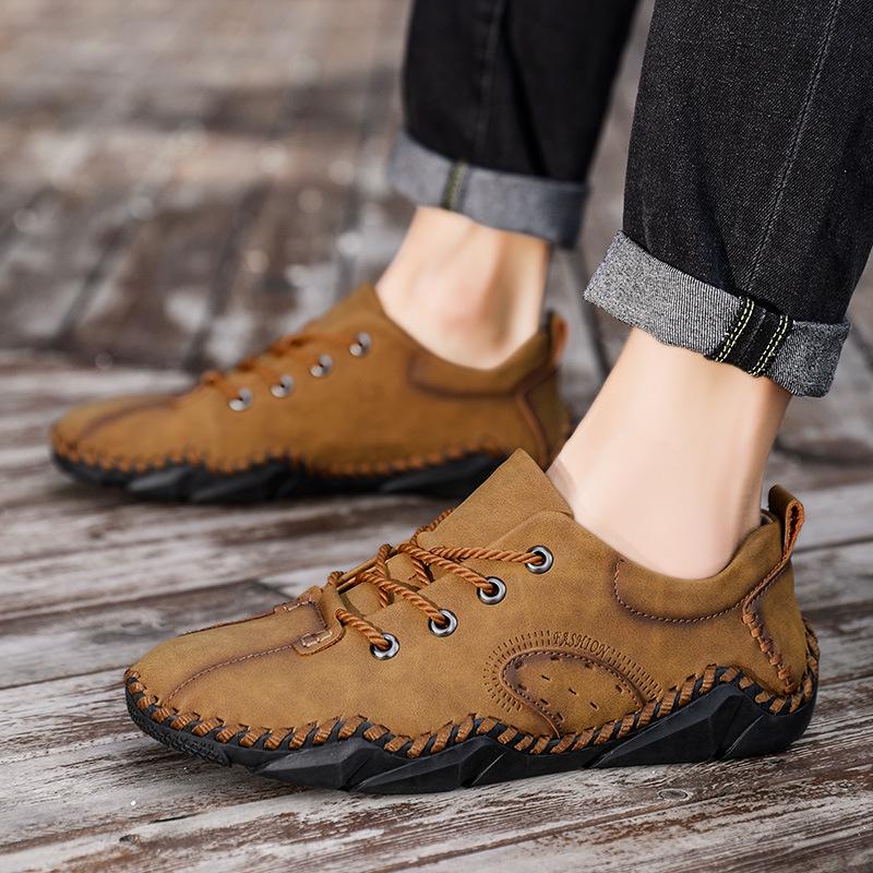 2022 Autumn Men's Casual Korean-Style Leather Moccasins: Breathable Handmade Octopus Driving Shoes