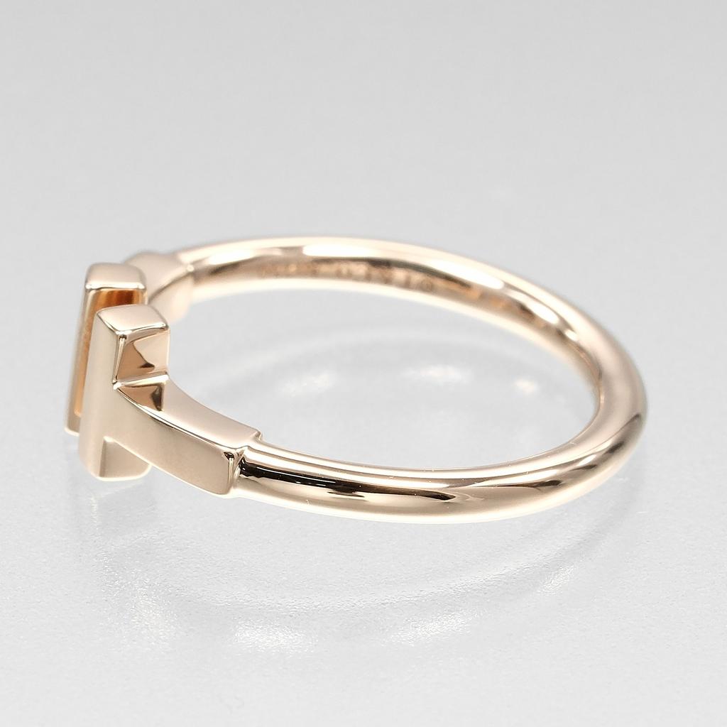 TIFFANY&Co. T wire Ring K18 Pink Gold #3.9(US Size) 2.74g Women Used